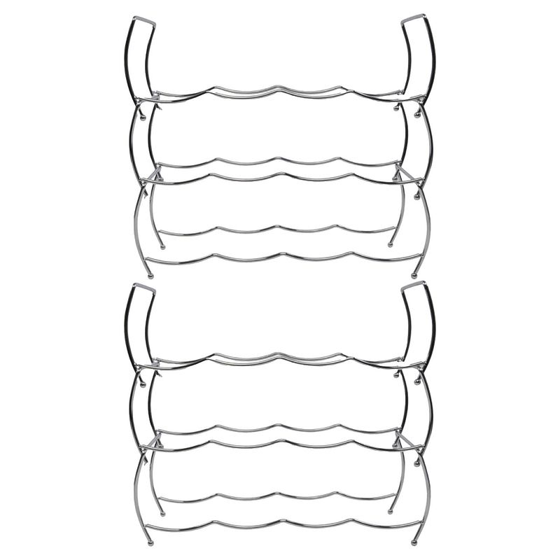 Foto van Svenska living wijnrek - 24 flessen - chrome - metaal - 43 x 42 x 15 cm - wijnrekken