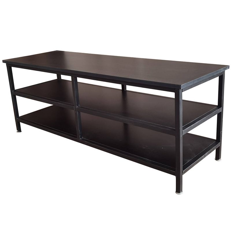 Foto van Tv meubel kast stoer - dressoir industrieel - 120 cm breed - zwart