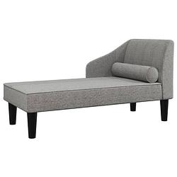 Foto van The living store chaise longue - lichtgrijs - 120 x 57 x 63 cm - duurzaam - comfortabel - stevig - elegante look