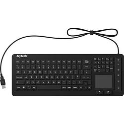 Foto van Keysonic ksk-6231 inel (uk) toetsenbord usb qwerty, uk-engels, windows zwart siliconemembraan, waterdicht (ipx7), verlicht, geïntegreerd touchpad, muisknoppen