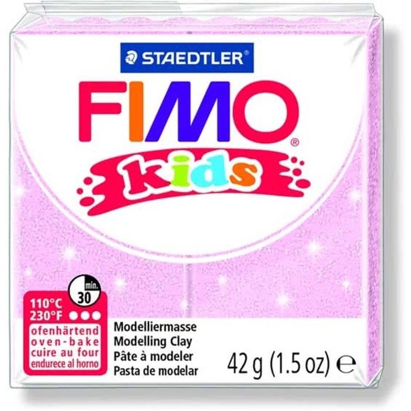 Foto van Fimo kids boetseerklei 42 g glitter lichtrose