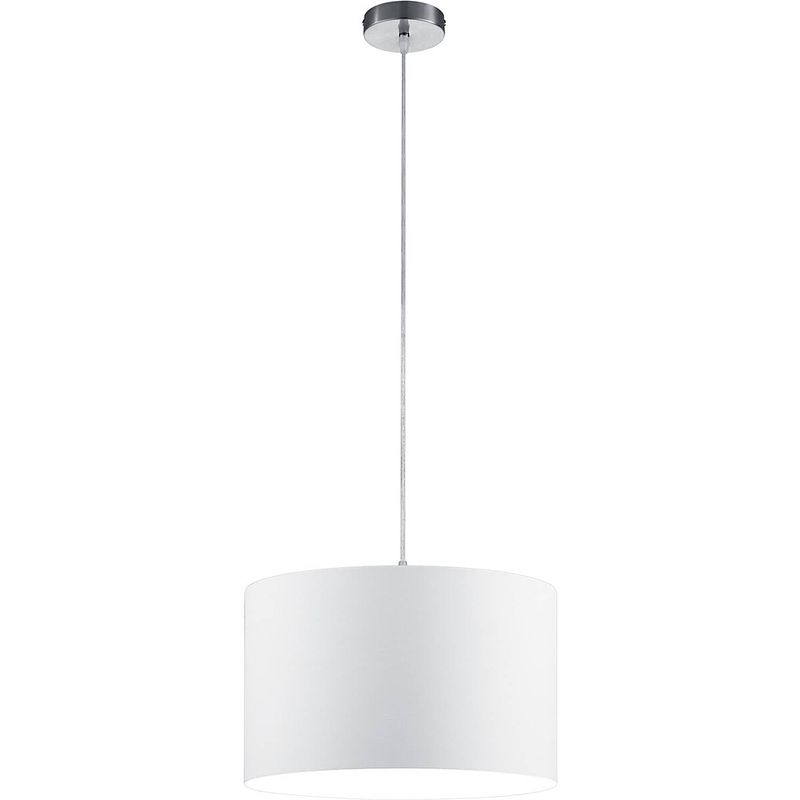 Foto van Led hanglamp - hangverlichting - trion hotia - e27 fitting - 1-lichts - rond - mat wit - aluminium