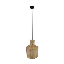 Foto van Dknc - hanglamp metaal - 23.5x23.5x32cm - goud