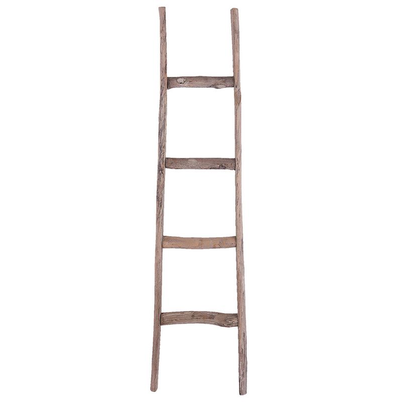 Foto van Clayre & eef handdoekhouder 34*6*130 cm bruin hout decoratie ladder handdoekladder bruin decoratie ladder