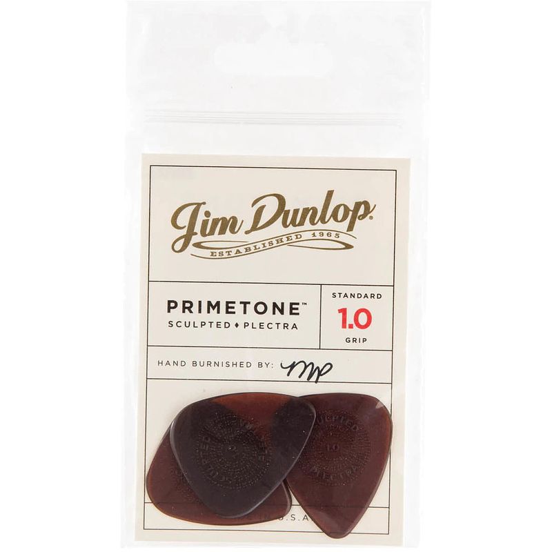 Foto van Dunlop 510p100 primetone standard grip pick 1.0 mm plectrum set 3 stuks