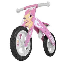 Foto van Milly mally loopfiets met 2 wielen loopfiets flip pink 12 inch junior roze