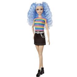Foto van Barbie tienerpop #170 regenboog meisjes 32,5 cm blauw 4-delig