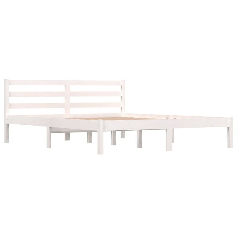 Foto van The living store bedframe - massief grenenhout - wit - 205.5 x 155.5 x 69.5 cm - voor matras 150 x 200 cm - montage