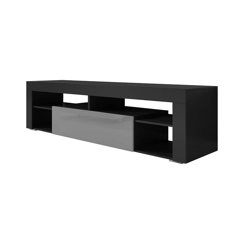 Foto van Meubella tv-meubel fancy - grijs - zwart - 140 cm