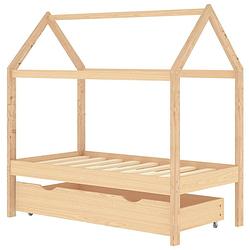 Foto van The living store kinderbed - boomhut-stijl - hout - 146 x 77 x 140 cm - met lade