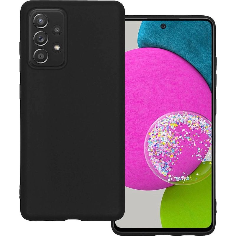 Foto van Basey samsung galaxy a52 hoesje siliconen hoes case cover samsung galaxy a52-zwart