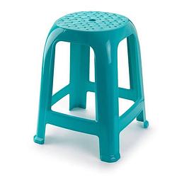 Foto van Plasticforte keukenkrukje/opstapje - handy step - turquoise blauw - kunststof - 37 x 37 x 46 cm - huishoudkrukjes