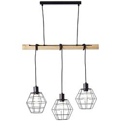 Foto van Brilliant ottawa 99606/76 hanglamp e27 hout (mat), zwart