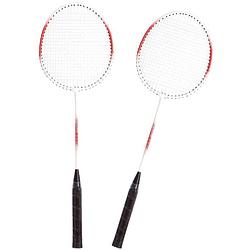 Foto van Badminton set rood/wit met 2 shuttles en opbergtas - badmintonsets