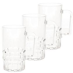 Foto van 6x stuks onbreekbare bierpul transparant kunststof 30 cl/300 ml - bierglazen