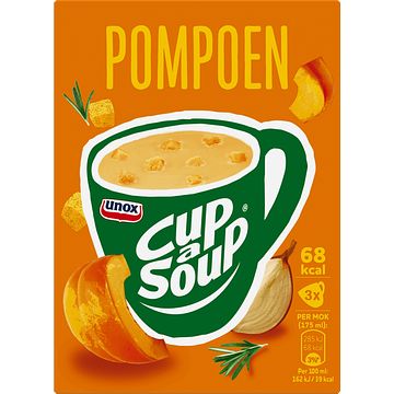 Foto van 2 zakken soep a 570 ml, pakken cupasoup a 3 stuks of single verpakkingen noodles of pasta | unox cupasoup pompoen 3 x 175ml aanbieding bij jumbo