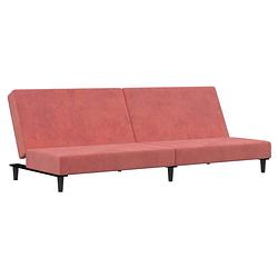 Foto van The living store multifunctionele bedbank - fluweel - 200 x 84.5 x 69 cm - roze