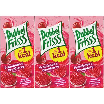 Foto van Dubbelfrisss 1kcal framboos & cranberry 6x0,2l bij jumbo