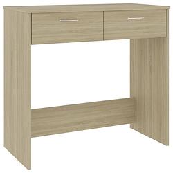 Foto van The living store bureau - sonoma eiken - 80 x 40 x 75 cm - met 2 lades