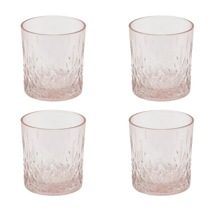 Foto van Haes deco - waterglas, drinkglas set van 4 glazen - inhoud glas 300 ml / ø 8x9 cm