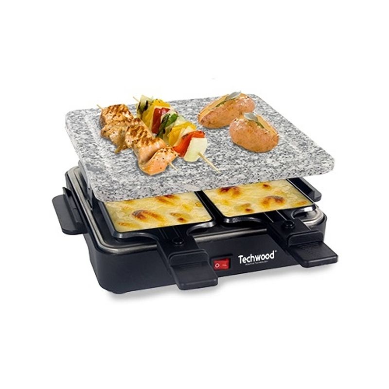 Foto van Techwood steengrill- en racletteset tra-47p 2-in-1