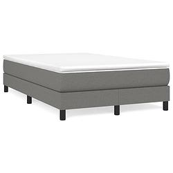 Foto van The living store boxspringbed - comfort - bedframe donkergrijs - 203x120x25cm - pocketvering matras - middelharde