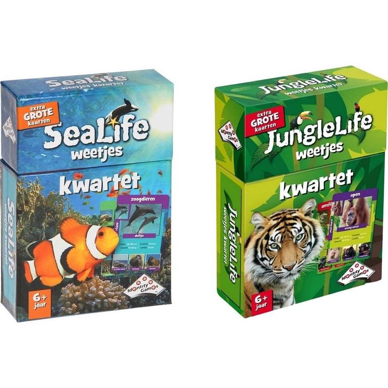 Foto van Spellenbundel - kwartet - 2 stuks - sealife kwartet & junglelife kwartet