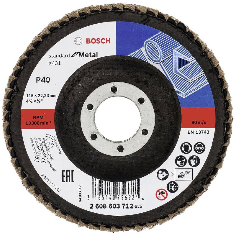 Foto van Bosch accessories 2608603712 x431 lamellenschijf diameter 115 mm boordiameter 22.33 mm staal 1 stuk(s)