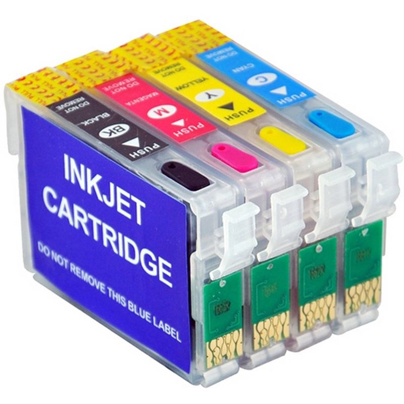 Foto van Inktmedia® - geschikt epson t18xl serie ( t1811 tot t1814) navulbare cartridges (met arc chip)