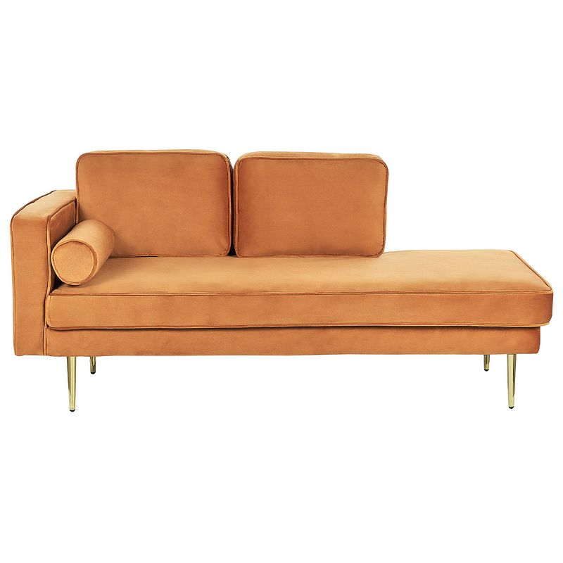 Foto van Beliani miramas - chaise longue-oranje-fluweel