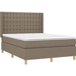 Foto van The living store boxspringbed - pocketvering 140x200 - taupe