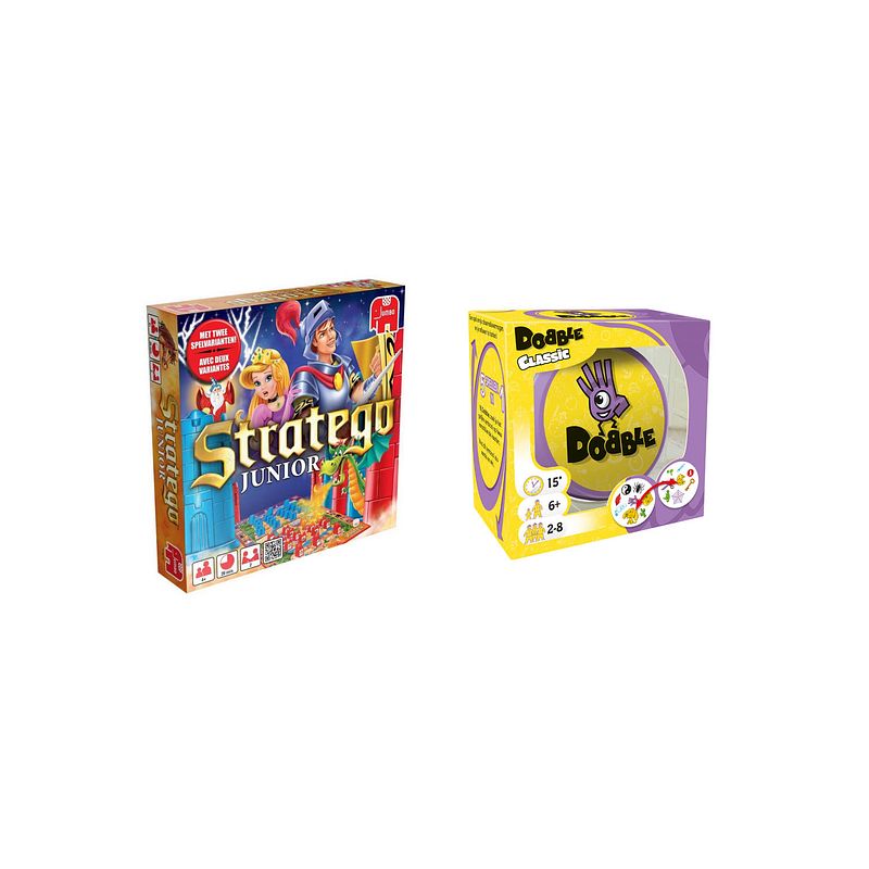 Foto van Spellenbundel - bordspel - 2 stuks - stratego junior & dobble classic