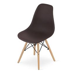 Foto van Set van 4 kuipstoelen met beuken houten poten - eetkamer stoelen - bruin