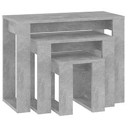 Foto van Vidaxl 3-delige tafeltjesset bewerkt hout betongrijs