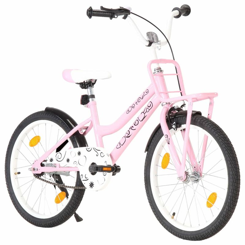 Foto van Vidaxl kinderfiets met voordrager 20 inch roze en zwart