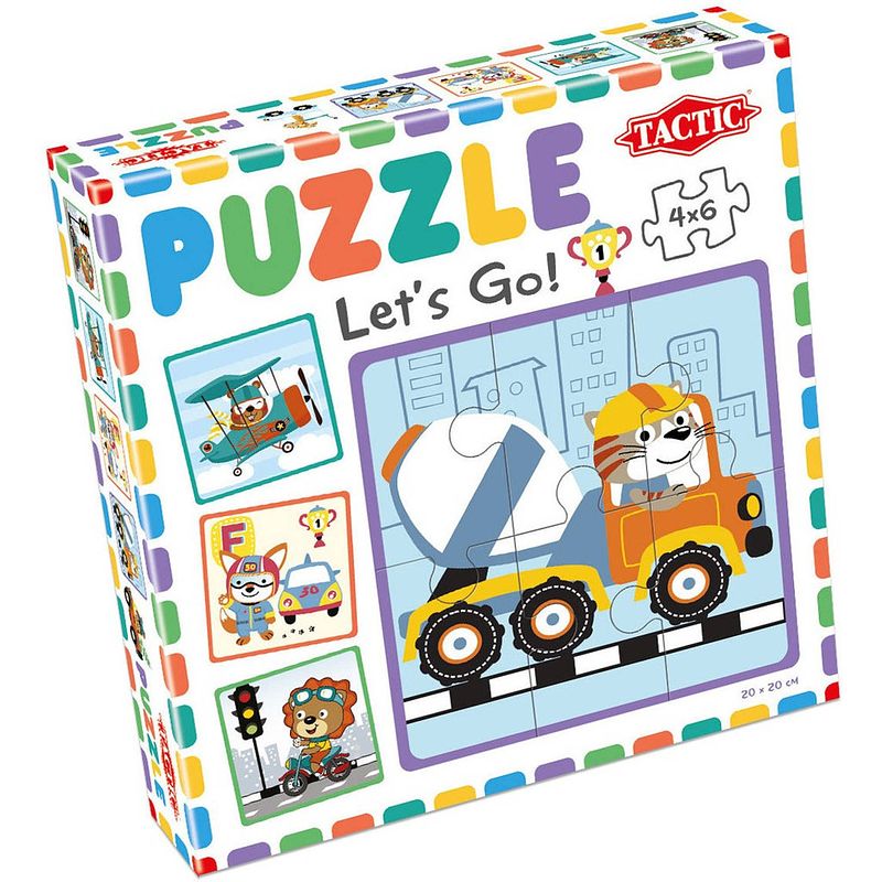 Foto van Tactic puzzel let's go junior 20 x 20 cm karton 4-delig