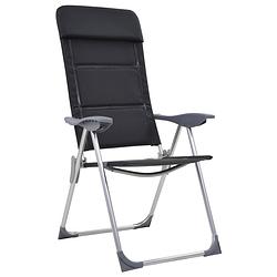 Foto van The living store campingstoelenset - 2 delig - aluminium - zwart - 58x69x86-111 cm