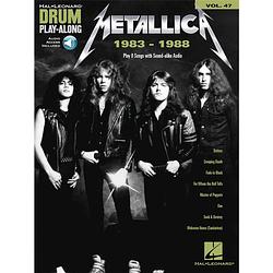 Foto van Hal leonard drum play-along metallica 1983-1988 drumboek