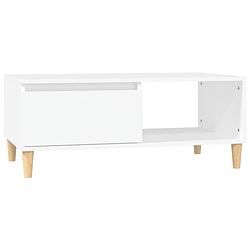 Foto van The living store salontafel scandinavisch wit - 90 x 50 x 36.5 cm - duurzaam hout