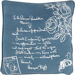 Foto van Dutch decor roos - sierkussen met tekst blauw 45x45 cm - blauw