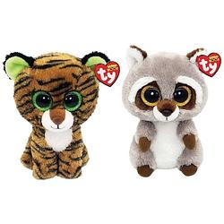 Foto van Ty - knuffel - beanie boo's - tiggy tiger & racoon