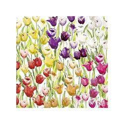 Foto van 20x gekleurde 3-laags servetten tulpen 33 x 33 cm - feestservetten