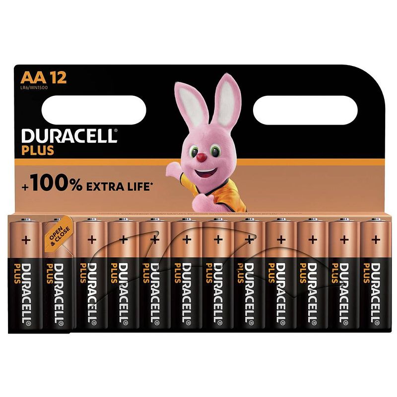 Foto van Duracell alkaline plus aa batterij