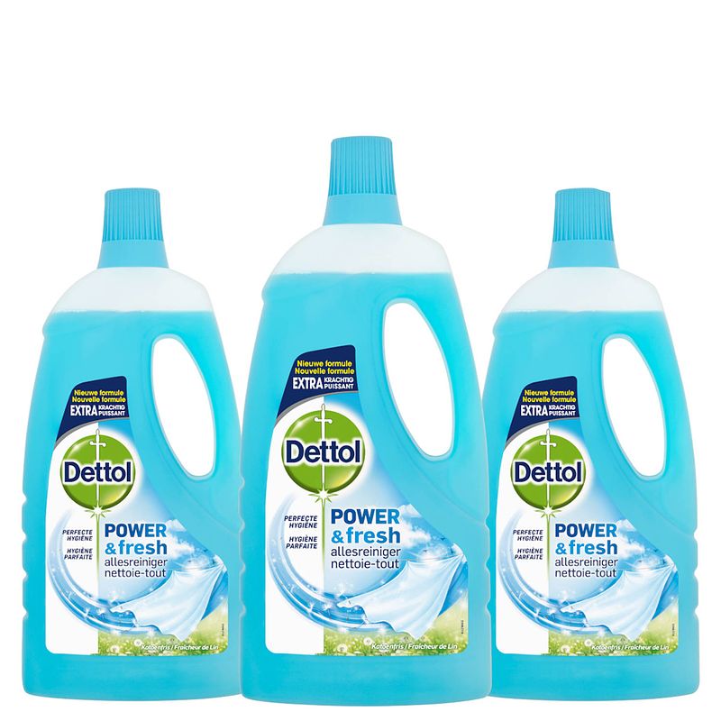 Foto van Dettol allesreiniger power & fresh - katoenfris - 1l x3