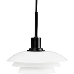 Foto van Dyberg larsen hanglamp g9 5w 31 cm glas wit/zwart