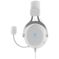 Foto van Deltaco gaming gam-030-w over ear headset kabel gamen stereo wit volumeregeling, microfoon uitschakelbaar (mute)