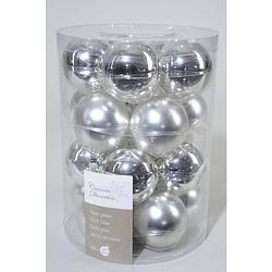 Foto van 3 stuks 20 kerstballen zilver glans 60 mm