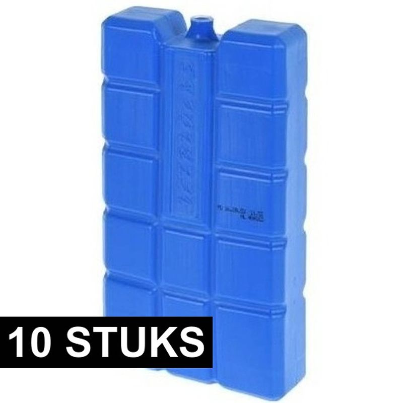 Foto van Blauw koelblok 20 cm 750 gram 10 stuks - koelelementen