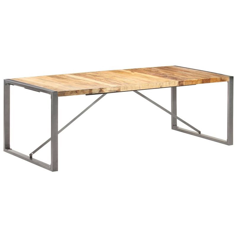 Foto van Vidaxl eettafel 220x100x75 cm massief ruw mangohout