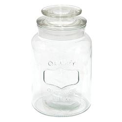 Foto van Clayre & eef voorraadpot deksel ø 11*19 cm transparant glas rond voorraadbus bewaarpot opbergpot transparant